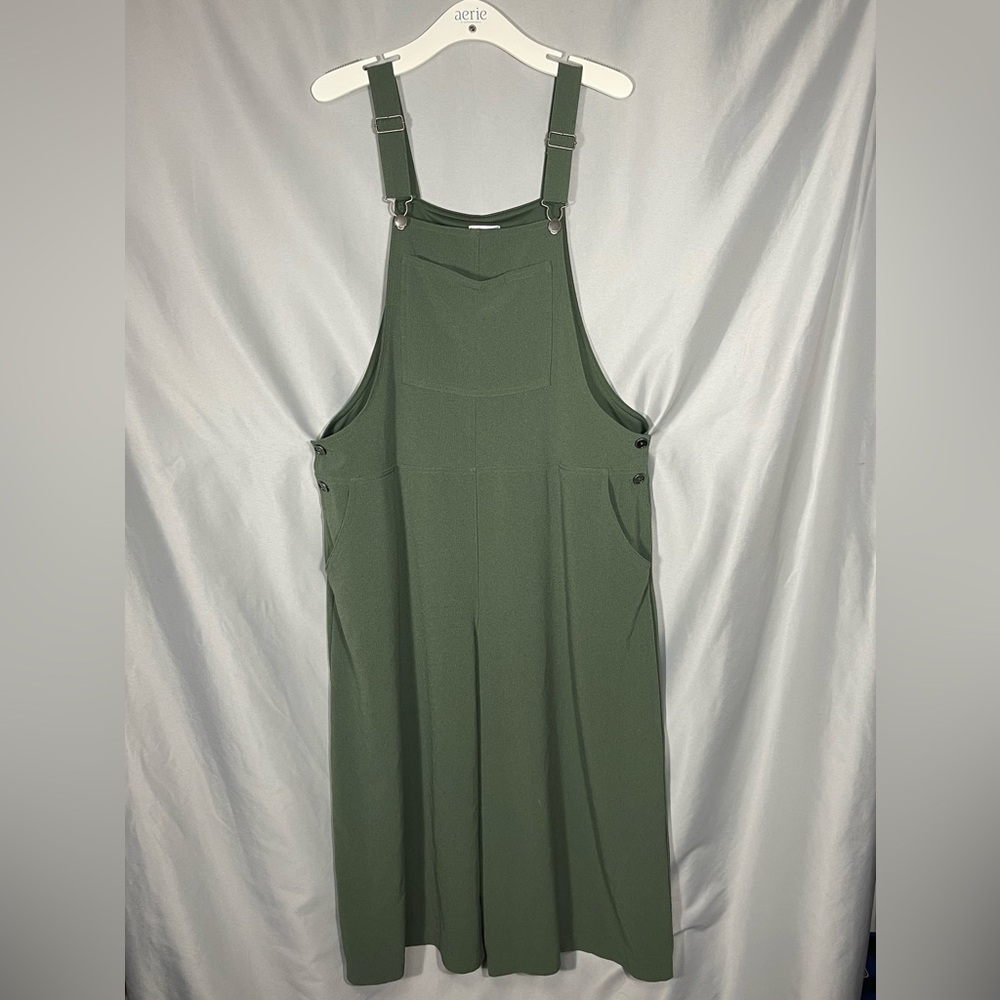 Xhilaration Womens Romper Pants Jumpsuit Wide Legs Overalls Green Casual Work XL